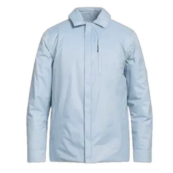 NWT Rains Rains Padded‎ Fuse Overshirt Rain Jacket - Unisex Large Sky Blue - Picture 1 of 14